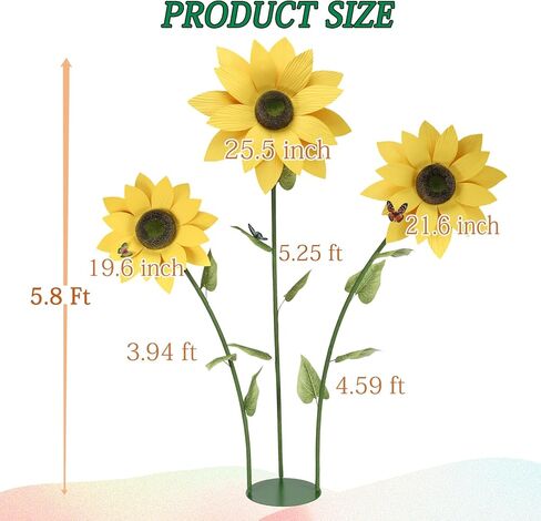 PUIBTOIV 3 قطع عباد الشمس الاصطناعية العملاقة، زخارف زهور كبيرة لحفلات أعياد الميلاد والحدائق والفنادق والمكاتب وديكور المزرعة المنزلية وحفلات الزفاف والمعارض الفنية والمتاجر (أصفر) in Kuwait