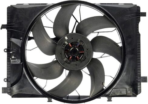BOXI 621-373 Radiator Brushless Cooling Fan Assembly Fit for Mercedes-Benz W204 C250 C300 C350 C63 AMG W212 E350 E550 E63 AMG GLK250 GLK350 SLK250 SLK350 (Replace 2045000293) in Saudi Arabia