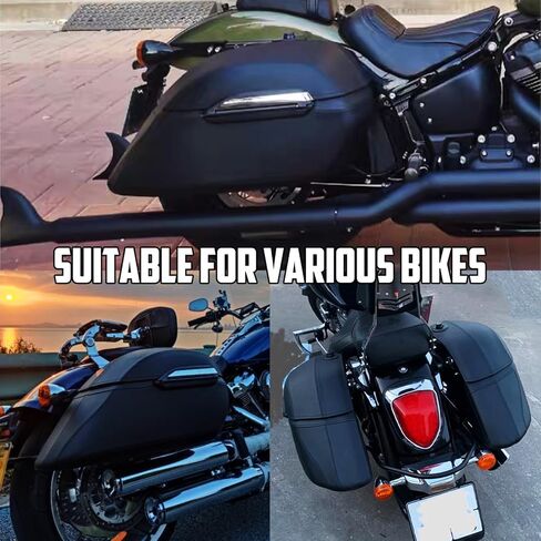 Motorcycle Hard Saddle Bags Universal saddlebags Replacement for Harley Sportster 883 VTX1300 VTX1800 Touring Road King, Hard Saddle Tail Bags for Horses fit for Yamaha Kawasaki Honda in Saudi Arabia