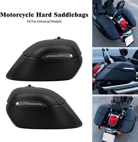 Motorcycle Hard Saddle Bags Universal saddlebags Replacement for Harley Sportster 883 VTX1300 VTX1800 Touring Road King, Hard Saddle Tail Bags for Horses fit for Yamaha Kawasaki Honda in Saudi Arabia