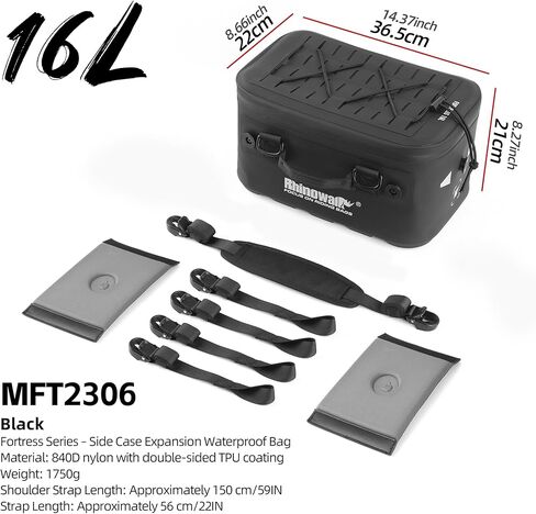 Rhinowalk Motorcycle Top Case Expantion Tail Seat Bag 16L Waterproof Dual-Use Saddle Bag with Quick-Release Straps Camera Drone Storag Thermal Insulation in Saudi Arabia