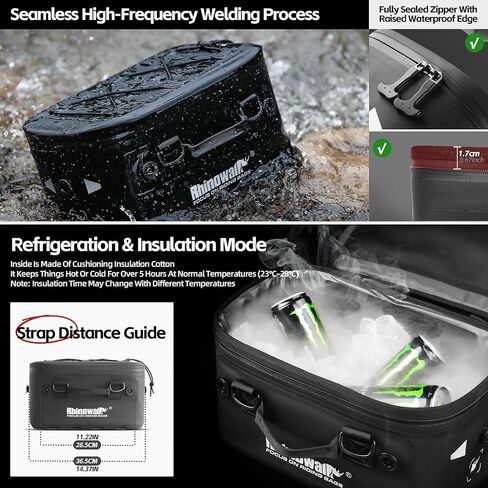 Rhinowalk Motorcycle Top Case Expantion Tail Seat Bag 16L Waterproof Dual-Use Saddle Bag with Quick-Release Straps Camera Drone Storag Thermal Insulation in Saudi Arabia