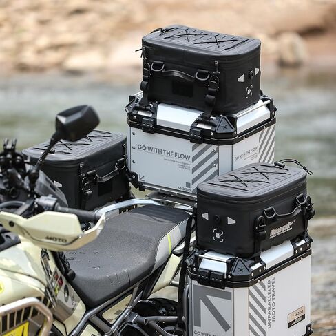 Rhinowalk Motorcycle Top Case Expantion Tail Seat Bag 16L Waterproof Dual-Use Saddle Bag with Quick-Release Straps Camera Drone Storag Thermal Insulation in Saudi Arabia