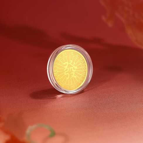 24K Solid Gold Dragon, Real Gold Peace and Joy Gold Dragon Coin, Round Charm Ingot Pendant Good Luck Wishes for Women Men in Saudi Arabia