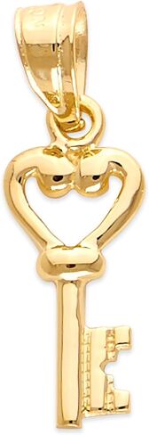 Solid Gold Key Pendant in 10k or 14k, Romantic Jewelry for Women in Saudi Arabia