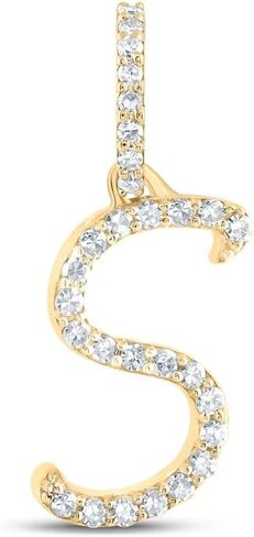 Jewels By Lux 10K Yellow Or White Or Rose Gold Womens Round Diamond A Initial Letter Pendant 1/6 Cttw, Length: 0.7 In, Width: 0.34 In in Saudi Arabia