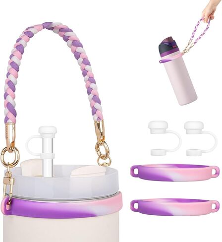 مقبض زجاجة ماء مع حزام لستانلي 12-40oz بهلوان Owala 24-40oz حزام زجاجة ماء ستانلي كأس الملحقات in Kuwait