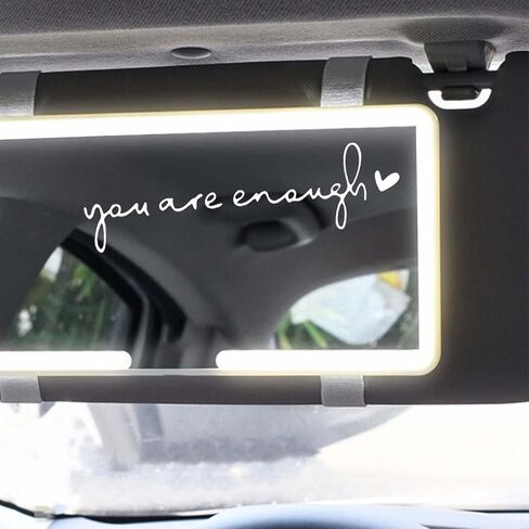 6 PCS You are Enough Mirror Decal- Motivational Rearview Mirror Stickers for Women, Self Love Affirmation Gifts(White) in Saudi Arabia