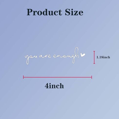 6 PCS You are Enough Mirror Decal- Motivational Rearview Mirror Stickers for Women, Self Love Affirmation Gifts(White) in Saudi Arabia