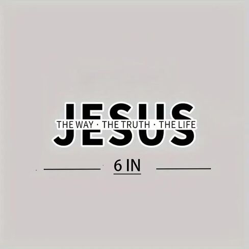 قطعتان من ملصق مصد السيارة المضحك لطريق يسوع، الحقيقة، الحياة المسيحية، ملصق من الفينيل مقاس 5 بوصات، مقاوم للماء، مقطوع بالقالب للسيارات والنوافذ وأجهزة الكمبيوتر المحمولة in Kuwait