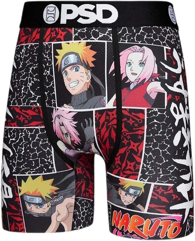PSD Men's Naruto 3-Pack Boxer Briefs, Multi, L in Kuwait