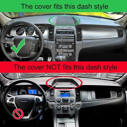 Dash Cover Mat Custom Fit for Ford Taurus with Head Up Collision Warning System with Light Sensor,Without Speaker Dashboard Cover Pad Carpet (Black) K380B in Saudi Arabia