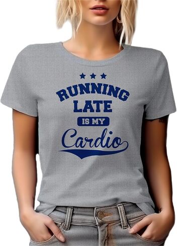 تي شيرت الجري المتأخر هو My Cardio Late Comers للياقة البدنية مناسب للأم والمدرب وأفضل صديق والرجال والنساء المهتمين بالصحة in Kuwait
