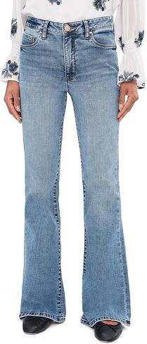 KUT from The Kloth Womens Ana High Rise Fab Ab Flare-Baby Dn All Over in Saudi Arabia