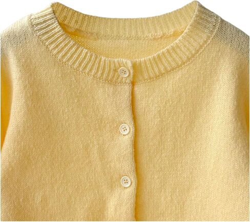 SweatyRocks Girl's Button Down Cardigan Crew Neck Long Sleeve Casual Sweater Cardigans in Saudi Arabia