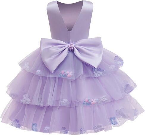 Flower Girls Wedding Guest Dress Princess Birthday Party Tiered Satin Tulle Fancy Pageant Holiday Formal Dresses in Saudi Arabia