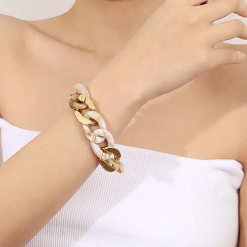 Trendy Resin Bangle Candy Color Chain Wristband Jewelry For Women Girl Adjustable Bangle Handmade Birthday Gift Wome in Saudi Arabia
