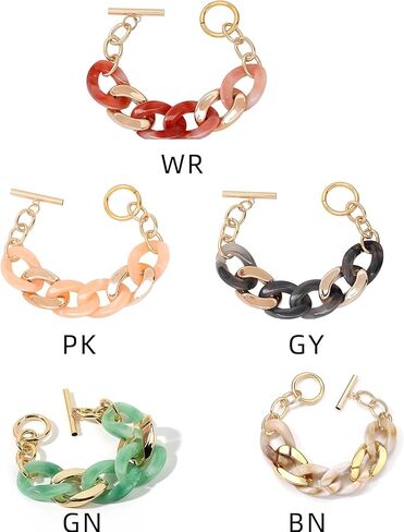Trendy Resin Bangle Candy Color Chain Wristband Jewelry For Women Girl Adjustable Bangle Handmade Birthday Gift Wome in Saudi Arabia