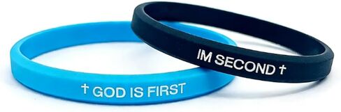 GOD IS FIRST Bracelet for Men Women, Christian Bible Verse Rubber Bracelets in Saudi Arabia