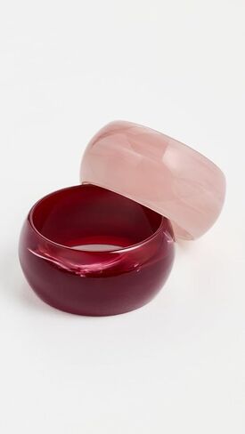 ADINA EDEN Women's Berry Blush Resin Bangle Stack Set in Kuwait
