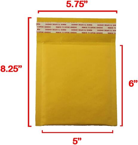 HGP #T, 5" x 6", 50 Pack, Kraft Bubble Mailers Padded Shipping Envelopes Self Seal Wide Size in Saudi Arabia