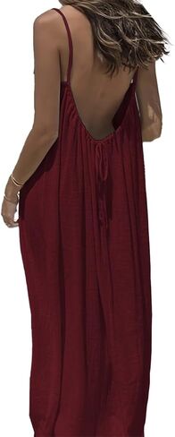 Womens Summer Casual Sleeveless Backless Cami Dress for Beach 2025 Vacation in Saudi Arabia