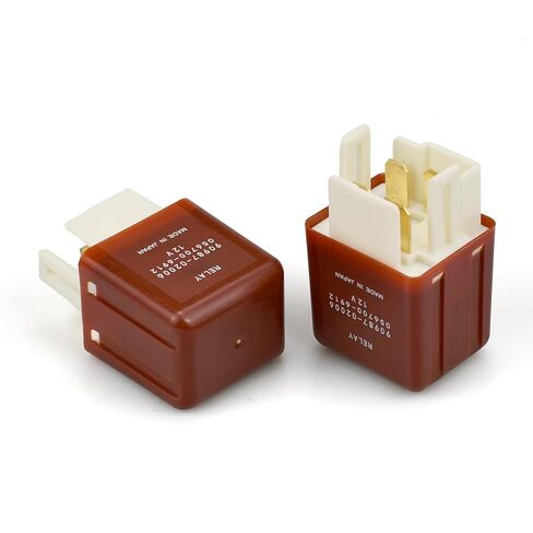2-Pack 90987-02006,40A 12V DC 4-Pin SPST مرحل السيارات، مرحل السيارات متوافق مع مجموعة مختارة من Toyota Corolla/Camry/RAV4 وLexus - يعمل على إصلاح رمز P069E، ومروحة التبريد وفشل مضخة الوقود in Kuwait