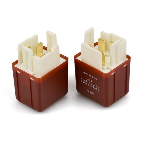2-Pack 90987-02006,40A 12V DC 4-Pin SPST مرحل السيارات، مرحل السيارات متوافق مع مجموعة مختارة من Toyota Corolla/Camry/RAV4 وLexus - يعمل على إصلاح رمز P069E، ومروحة التبريد وفشل مضخة الوقود in Kuwait