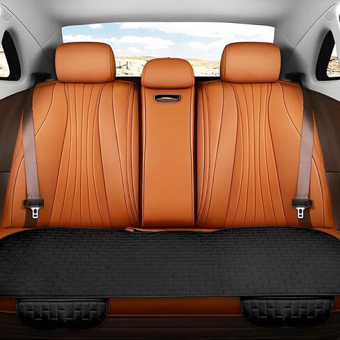 Car Back Seat Cover, Anti-Slip Long Comfortable Vehicle Rear Chair Protectors with Storage Pocket, Breathable Automotive Back Bench Cushion Pad, Universal for SUV Sedan Truck (Black) in Saudi Arabia