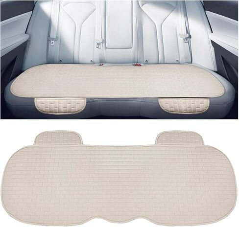 Car Back Seat Cover, Anti-Slip Long Comfortable Vehicle Rear Chair Protectors with Storage Pocket, Breathable Automotive Back Bench Cushion Pad, Universal for SUV Sedan Truck (Black) in Saudi Arabia