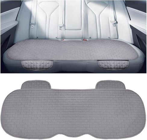 Car Back Seat Cover, Anti-Slip Long Comfortable Vehicle Rear Chair Protectors with Storage Pocket, Breathable Automotive Back Bench Cushion Pad, Universal for SUV Sedan Truck (Black) in Saudi Arabia