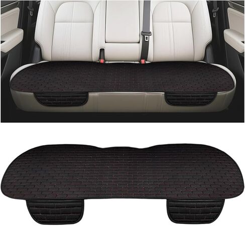 Car Back Seat Cover, Anti-Slip Long Comfortable Vehicle Rear Chair Protectors with Storage Pocket, Breathable Automotive Back Bench Cushion Pad, Universal for SUV Sedan Truck (Black) in Saudi Arabia