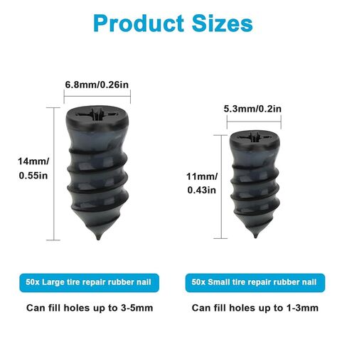 طقم إصلاح قابس لولبي الإطارات 100 قطعة من Linkstyle، مقاسين لإصلاح الأظافر المطاطية لإصلاح ثقب إطار الشاحنة والدراجة النارية in Kuwait