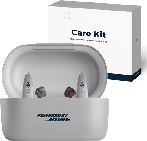 مساعدات سمعية Lexie B2 Plus OTC مدعومة من Bose - مساعدات سمعية قابلة لإعادة الشحن لكبار السن، حقيبة شحن لاسلكية لمدة 18 ساعة، أدوات مساعدة للسمع مع مكالمات تدعم البلوتوث على iOS، مساعدات للسمع (رمادي فاتح) in Saudi Arabia