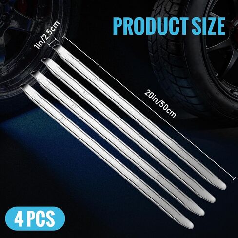 Zonon 4 Pcs 20 Inch Tire Spoons Iron Heavy Duty Tire Changing Tool Levers Bar Professional Changing Tool for Installing and Removing and Repairing Wheel for Cars Motorcycles Dirt bike Lawn Mower Spoon in Saudi Arabia