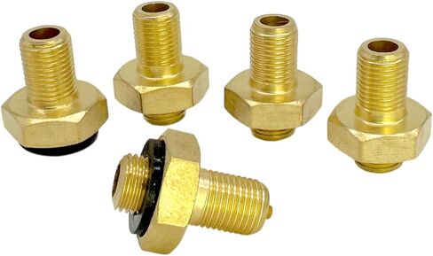TYK Industries Large Bore AD1 Tire Valve Adapters for OTR, Truck and Farm Tires - Converts Large Bore Valve Stems Down to Standard Bore - Inside Hex Nut Style - 5 Pack in Saudi Arabia