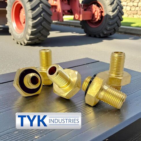TYK Industries Large Bore AD1 Tire Valve Adapters for OTR, Truck and Farm Tires - Converts Large Bore Valve Stems Down to Standard Bore - Inside Hex Nut Style - 5 Pack in Saudi Arabia