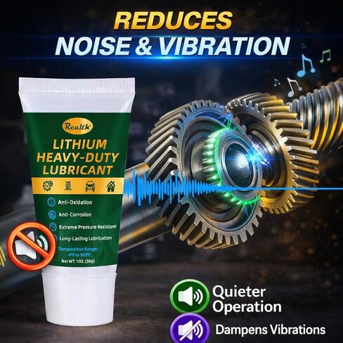 Realth Lithium Grease 1 oz High Temp Waterproof Synthetic Industrial Lubricant for Worm Gears, Rollers, Chains & Bearings, Ideal for Heavy-Duty Industrial & Automotive Use in Saudi Arabia