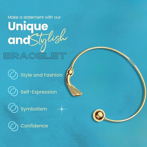 Gold Golf Bangle Bracelet – Minimalist Golf Club & Ball Design in Stainless Steel – Adjustable Sports Jewelry Gift in Saudi Arabia