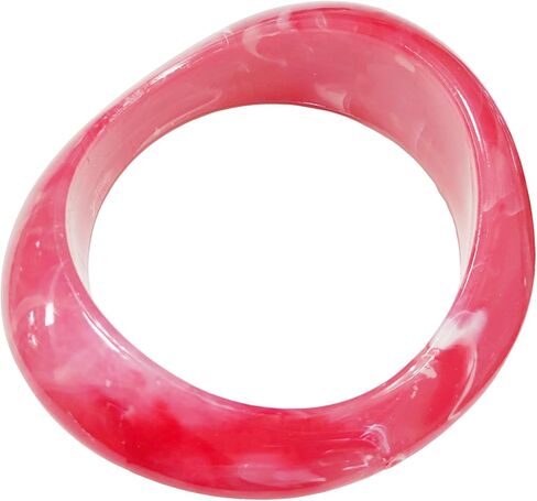 Fluorescent Color Irregular Cuff Bangle Candy Color Geometric Bangle Bracelet Imitation Stone Texture Chunky Acrylic Geometric Bracelet Exaggerated Party Jewelry in Saudi Arabia