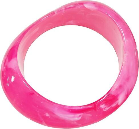 Fluorescent Color Irregular Cuff Bangle Candy Color Geometric Bangle Bracelet Imitation Stone Texture Chunky Acrylic Geometric Bracelet Exaggerated Party Jewelry in Saudi Arabia