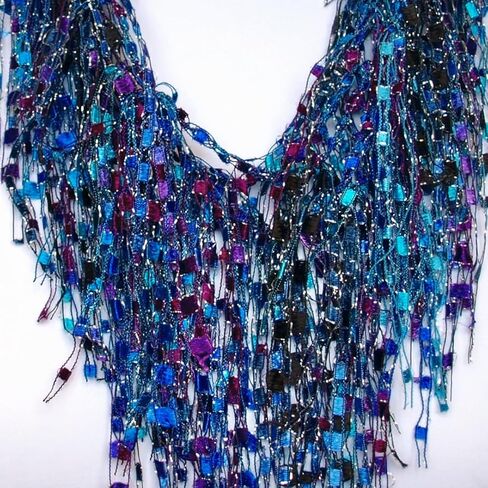 قلادات وشاح للنساء الأنيقة - أوشحة باللون الفيروزي والأرجواني للنساء الأنيقة - وشاح سفر للنساء - مجوهرات السفر - قلادة هامشية خفيفة الوزن - إكسسوارات أزياء مصنوعة يدويًا - TA in Kuwait