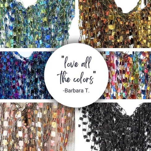 قلادات وشاح للنساء الأنيقة - أوشحة باللون الفيروزي والأرجواني للنساء الأنيقة - وشاح سفر للنساء - مجوهرات السفر - قلادة هامشية خفيفة الوزن - إكسسوارات أزياء مصنوعة يدويًا - TA in Kuwait