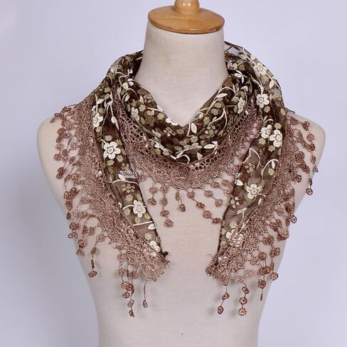 Triangle Lace Scarf for Women,Triangle Vintage Inspired Lace Head Scarf Lightweight Fashion Scarf Wrap Bandana in Saudi Arabia