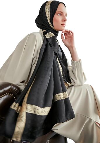 وشاح حجاب طويل فاخر للنساء - وشاح رأس ممتاز خفيف الوزن وشال أنيق، ثنية ناعمة ناعمة، 29.5 × 72.8 بوصة، غلاف متطور خالد in Saudi Arabia