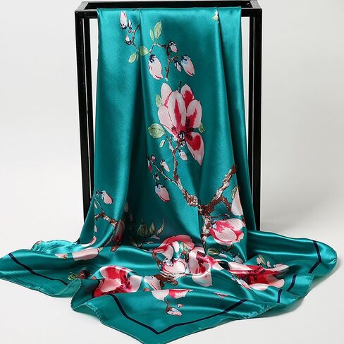 Women's Headband Scarf Satin Print Wrap Hair Accessories Fashion Accessories 35 Inch Square Shawl in Saudi Arabia