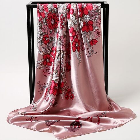 Women's Headband Scarf Satin Print Wrap Hair Accessories Fashion Accessories 35 Inch Square Shawl in Saudi Arabia