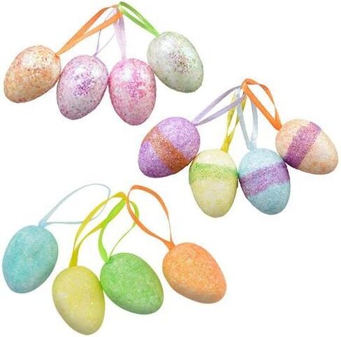 Small Foam Easter Egg Mini Ornaments - 12 Count - Style Varies in Saudi Arabia