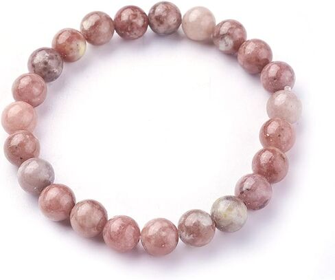 1 Pc Jade Beaded Bracelet, Natural Plum Blossom Jade Beads Stretch Bracelets Round Beaded Strand Stretch Bracelet Multilayered Bracelet Set for Man Women Trendy Costume Jewelry Gifts in Saudi Arabia