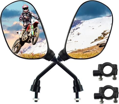 PRO BAT 8mm Thread Rear View Mirrors & Handle Bar Mirror Bracket Clamp for QMB139 50cc 150cc Scooter Motorcross Motorcycle PIT Trail Dirt Quad Bike ATV Buggy in Saudi Arabia